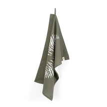 Torchon Walra Leaves vert militaire - 50 x 70 cm