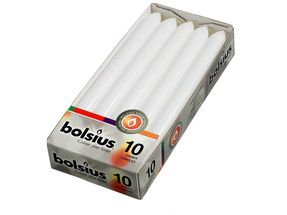 Bolsius Torpedokerze Weiß - 10 Stück