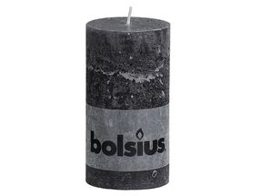 Bolsius stompkaars Rustiek antraciet 130/68 mm