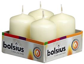 Bolsius stompkaarsen Cello ivoor 60/40 mm - 4 stuks