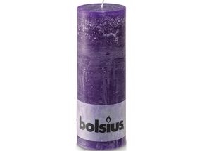 Bolsius stompkaars Rustiek paars 190/68 mm