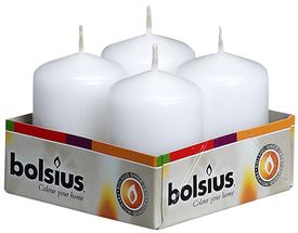 Bolsius stompkaarsen Cello wit 60/40 mm - 4 stuks