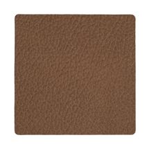 LIND DNA Coaster Leather Hippo Brown 10 x 10 cm