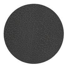 Sous-verre LIND DNA Cuir Hippo noir anthracite Ø10 cm