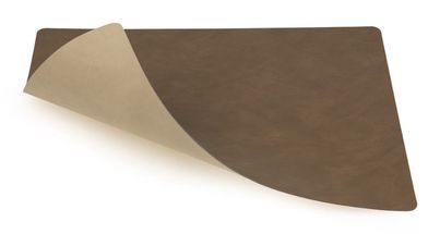 LIND DNA Placemat Nupo - Leer - Brown / Sand - dubbelzijdig - 45 x 35 cm