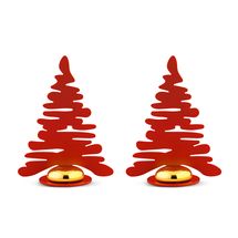 Alessi Kerstbomen Bark - BM16S2 R - Rood - 8 cm - 2 stuks - door Michael Boucquillon &amp; Donia Maaoui