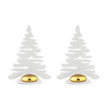 Juego de Árbol de Navidad Alessi - BM16S2 W - Blanco - 8 cm - 2 Piezas - por Michael Boucquillon &amp; Donia Maaoui