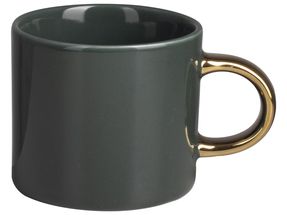 CasaLupo Kaffeetasse Dunkelgrün-Gold 230 ml