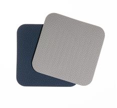 Sottobicchieri Jay Hill in Pelle - grigio / blu - bifacciale - 10 x 10 cm - 6 pezzi
