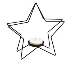 Sareva Teelichthalter Stern Schwarz 24 x 23 cm