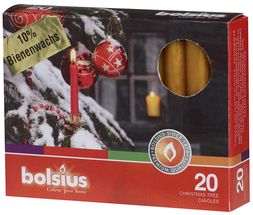 Bolsius Weihnachtsbaumkerzen Gold - Bienenwachs - 20 Stück