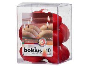 Bougie Bolsius flottante rouge - 10 pièces