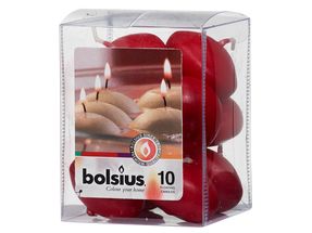 Bougie Bolsius flottante rouge Foncé - 10 pièces
