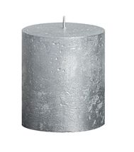 Bolsius stompkaars Metallic zilver 80/68 mm