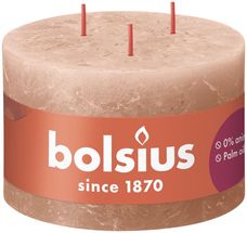 Vela de Bloque Bolsius Rustiek 3 Mechas Creamy Caramelo - 9 cm / ø 14 cm 