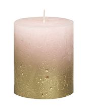 Bolsius stompkaars Fading goud & roze 80/68 mm