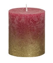Bolsius stompkaars Fading goud & rood 80/68 mm