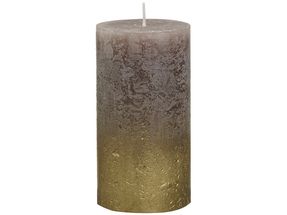 Bolsius stompkaars Fading goud & taupe 130/68 mm