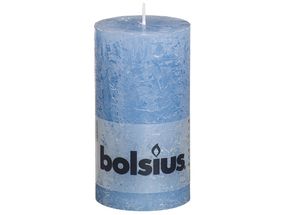 Bolsius stompkaars Rustiek jeans blauw 130/68 mm