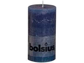Bolsius stompkaars Rustiek donkerblauw 130/68 mm