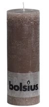 Bolsius stompkaars Rustiek taupe 190/68 mm