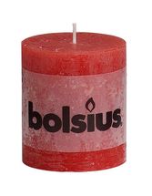 Bolsius stompkaars Rustiek rood 80/68 mm