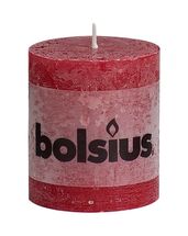 Bolsius stompkaars Rustiek wijnrood 80/68 mm