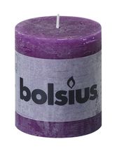 Bolsius stompkaars Rustiek paars 80/68 mm