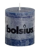 Bolsius stompkaars Rustiek donkerblauw 80/68 mm