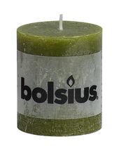 Bolsius stompkaars Rustiek olijfgroen 80/68 mm