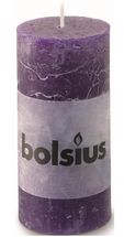 Bolsius stompkaars Rustiek paars 100/50 mm