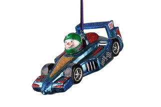 Sareva Kerstbal Race Auto Met Sneeuwpop