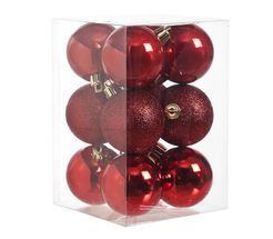 Gemütliche @Home Weihnachtskugeln Rot ø 6 cm - 12 Stück