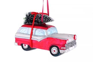 Sareva Weihnachtsbaumschmuck Auto mit Weihnachtsbaum
