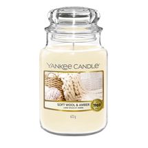 Vela Perfuma Yankee Candle Grande Soft Wool &amp; Amber - 17 cm / ø 11 cm