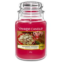 Bougie parfumée Yankee Candle Grand format Pinwheels à la menthe poivrée - 17 cm / ø 11 cm