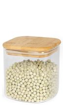 Pot de stockage en verre / bambou Sareva - 800 ml