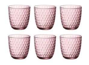 Bormioli Glasses Slot Pink 290 ml - Set of 6