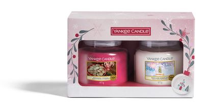 Coffret cadeau Yankee Candle Bougie parfumée Moyenne Snow Globe Wonderland - 2 pièces