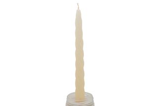 Cosy &amp; Trendy Gedrehte Kerze Weiß 23 cm - 4 Stücke