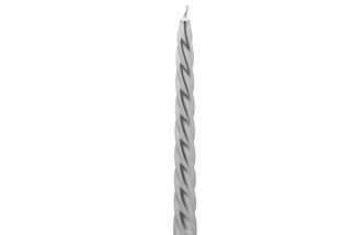 Cosy &amp; Trendy Gedrehte Kerze Silber 23 cm - 4 Stücke