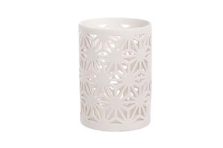Porte-bougie Cosy & Trendy Flower en porcelaine blanche