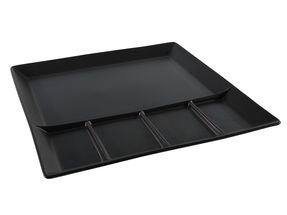 Cookinglife BBQ - Assiette Gourmet 5 Compartiments Noire - 24 x 24 cm