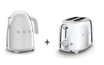 SMEG Toaster+Wasserkocher Chrom