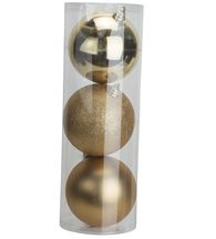 Boule de Noël Cosy &amp; Trendy  - Or - ø 15 cm - 3 pièces