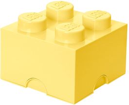 Boîte rangement Lego brillant jaune 25 x 25 x 18 cm