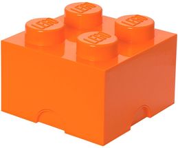 Boîte rangement Lego orange 25 x 25 x 18 cm