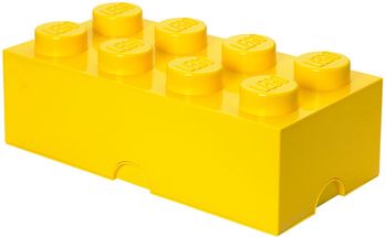 Boîte rangement Lego jaune 50 x 25 x 18 cm