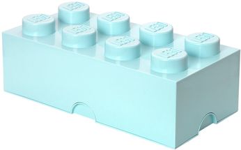 Boîte rangement Lego bleu azur 50 x 25 x 18 cm