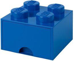 Boîte rangement Lego avec tiroir bleu 25 x 25 x 18 cm
